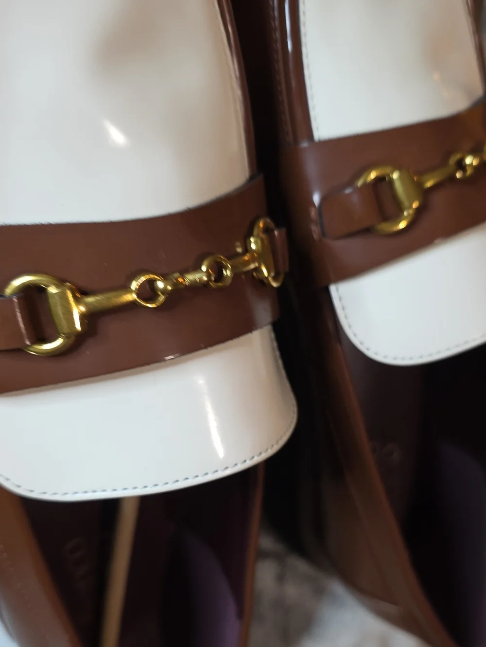 Franco Sarto Brown and White Colettte  Bridle Bit Loafers for Women Sz 11W